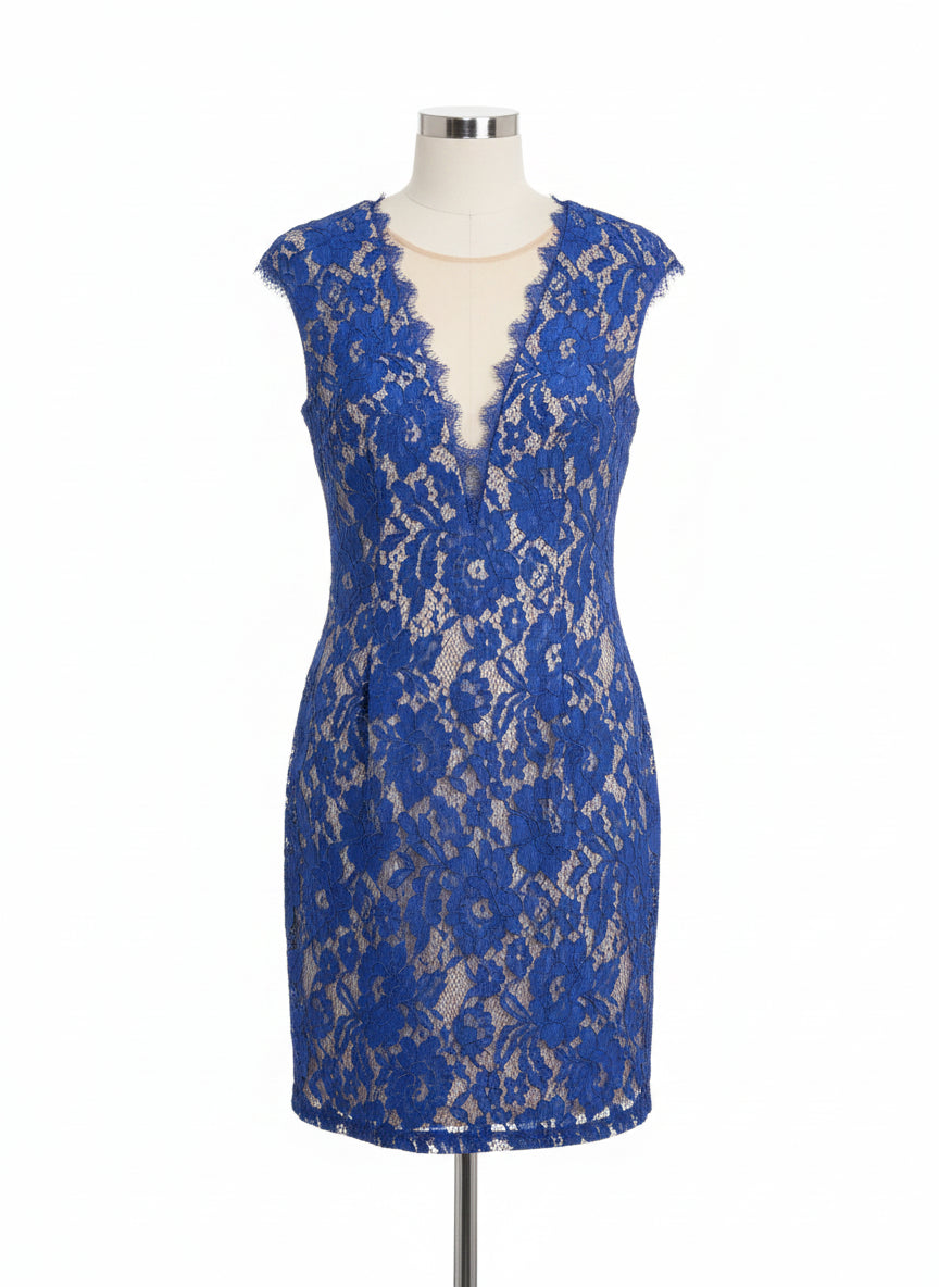 Aidan Mattox · Royal Lace Overlay · 4 · Royal Blue
