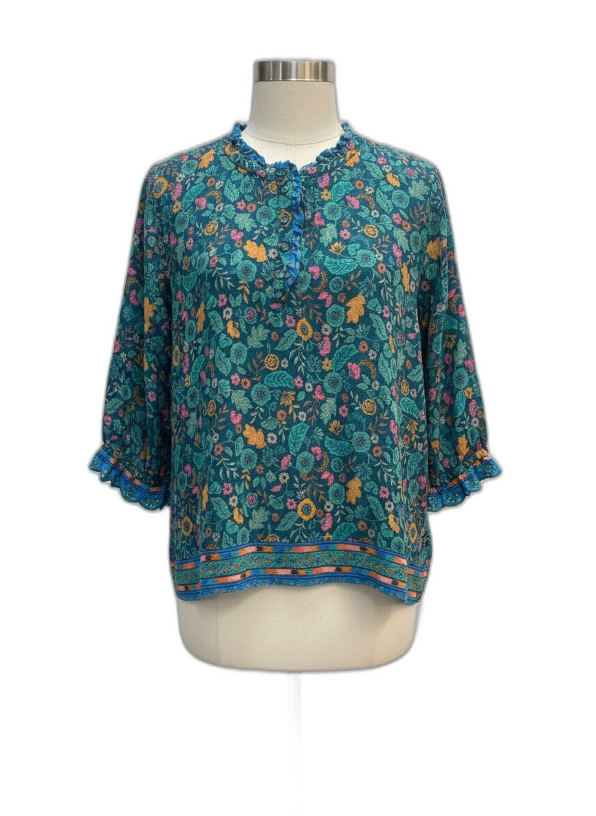 Democracy · Blouse · XLarge · Green Floral