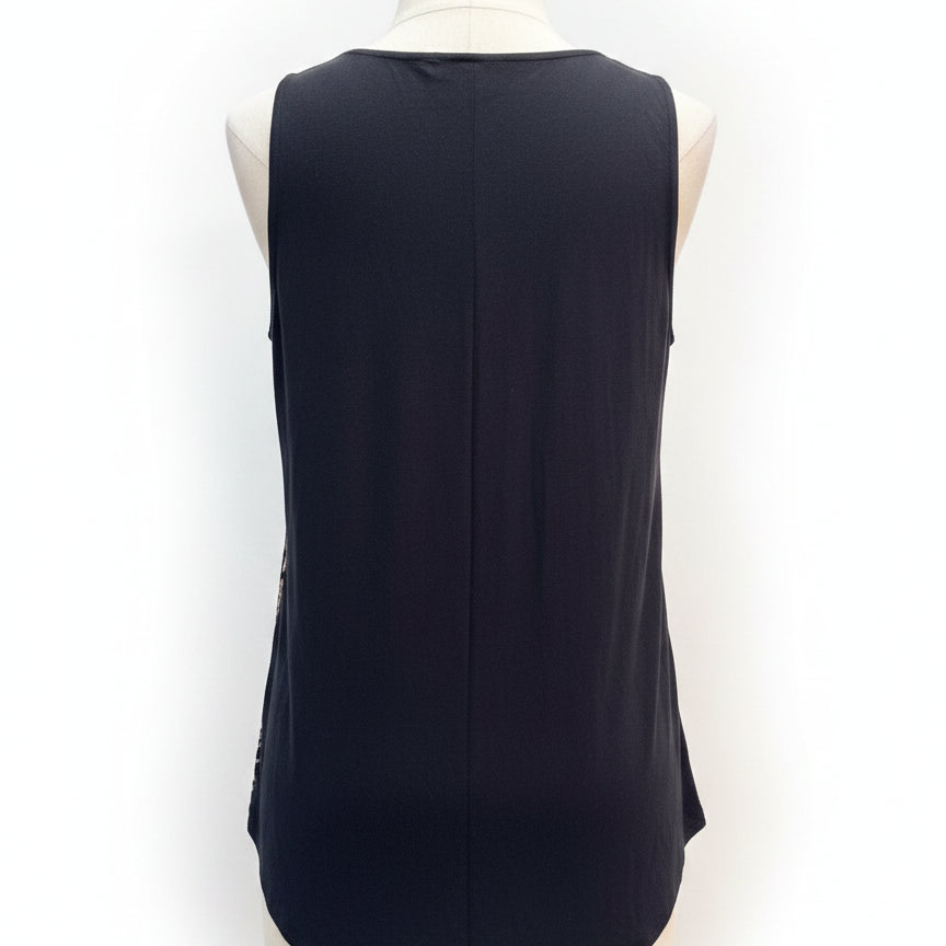 CABI · Cowl drape #829 Cat Lover Tank top · Large · Black/Beige