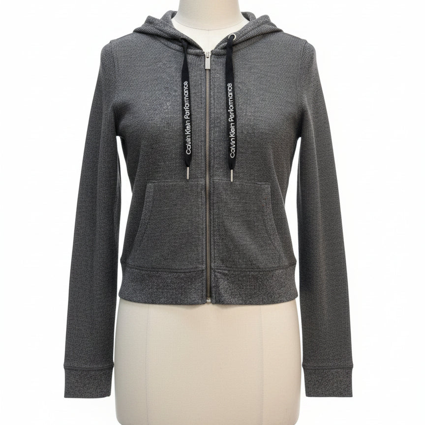 Calvin Klein · Zip Hoodie Waffle Texture · Medium · DarkGray