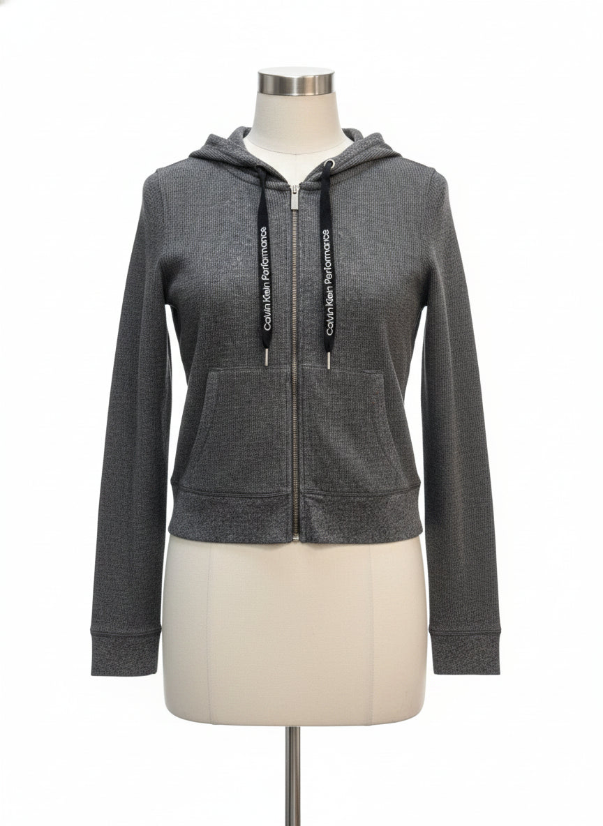 Calvin Klein · Zip Hoodie Waffle Texture · Medium · DarkGray