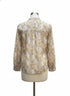 Anthropologie · Beige Floral Pleated · Small · Beige Floral
