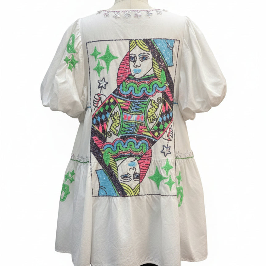 Queen of Sparkles · Queen of Hearts Dress · Large · Black / White