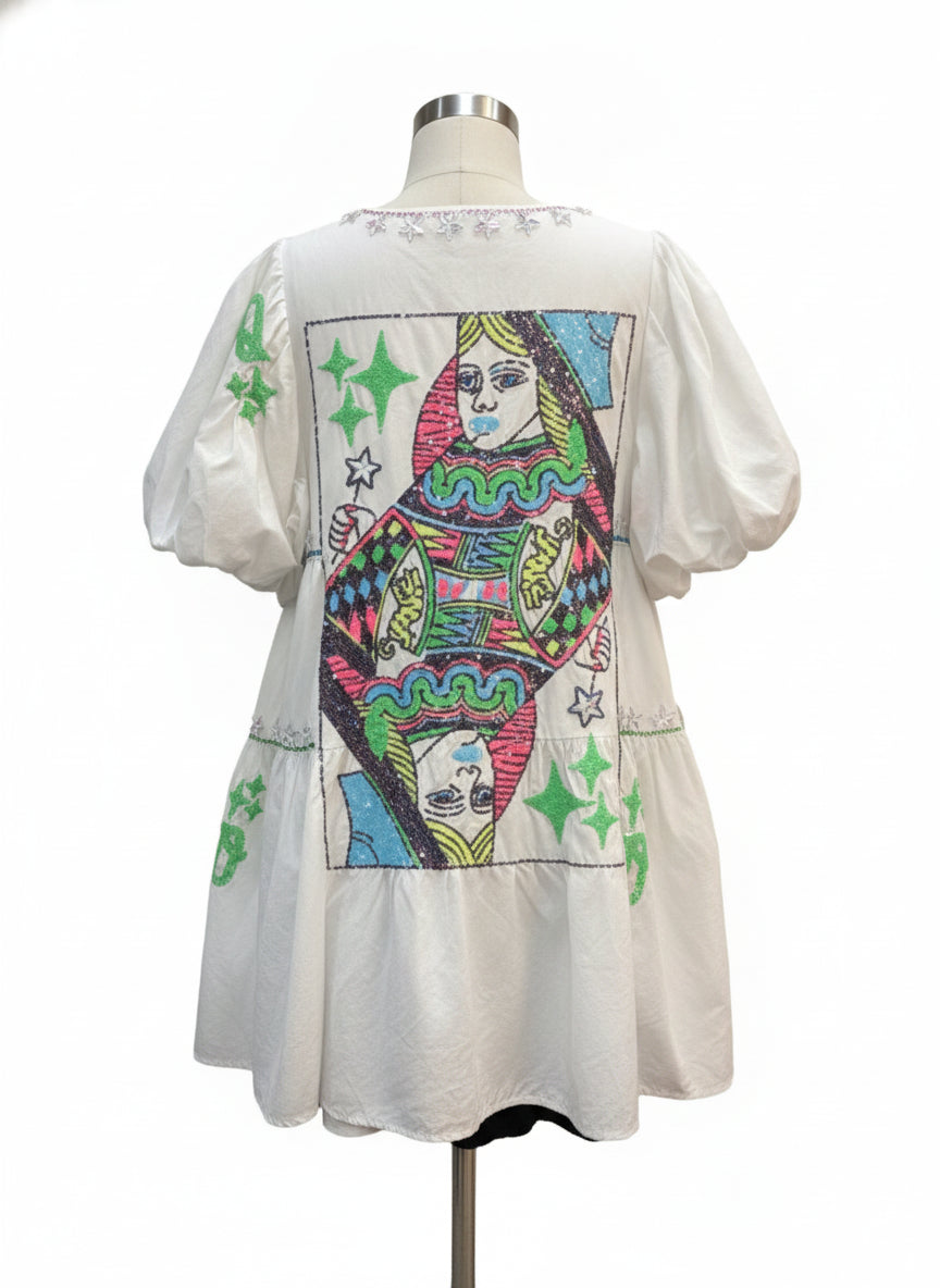 Queen of Sparkles · Queen of Hearts Dress · Large · Black / White