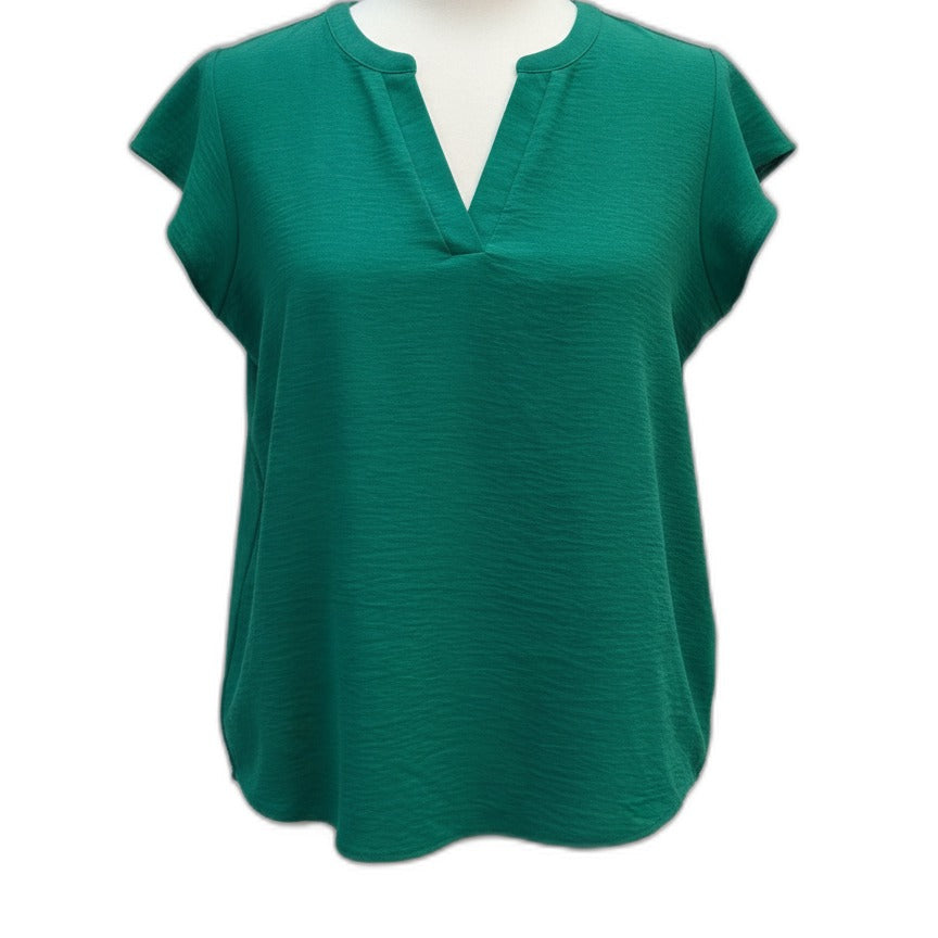 Adrianna Papell · Flutter Sleeve Top · XLarge · Green