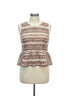 Anthropologie · Blue Tassel Sleeveless Striped Cropped Peplum Top · Small · Cream Lavender