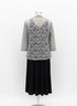 R&M Richards · SL dress with hologram shimmer cardigan · 16 · Black