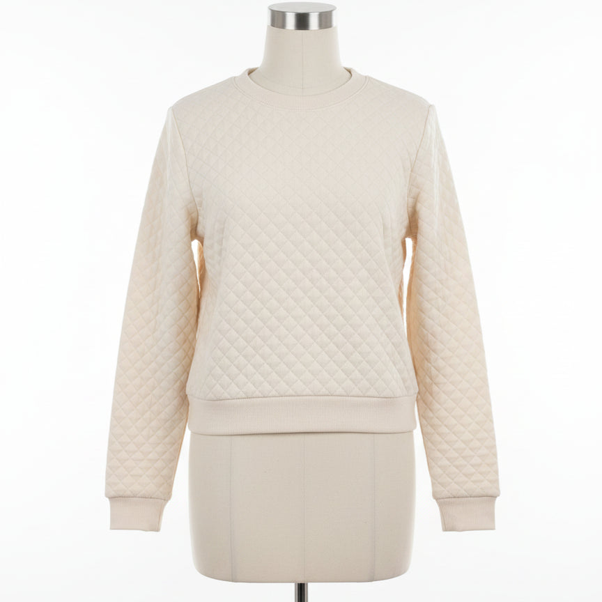 Walter Hagen · Quilted Sweatshirt · Large · Cream