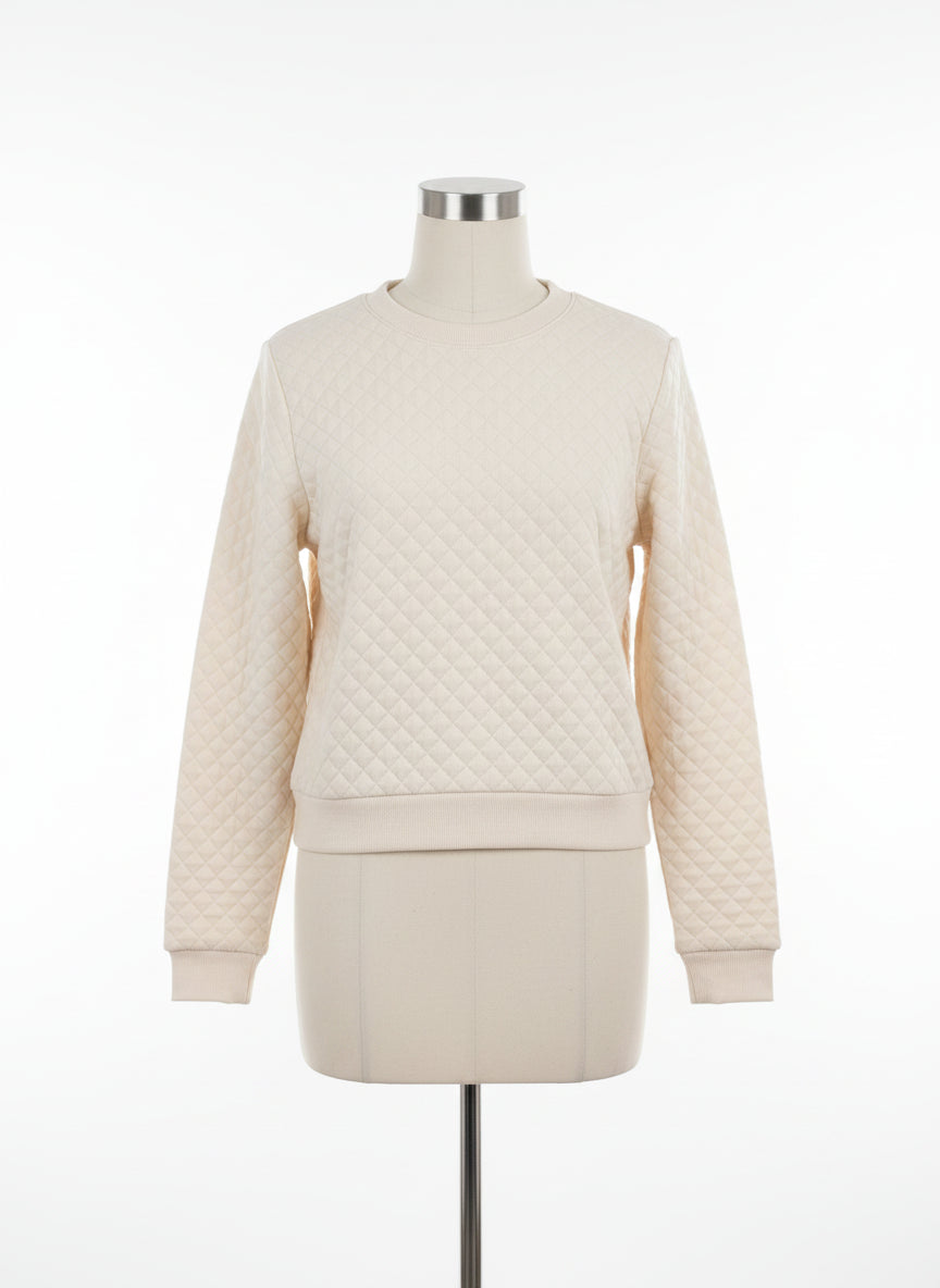 Walter Hagen · Quilted Sweatshirt · Large · Cream