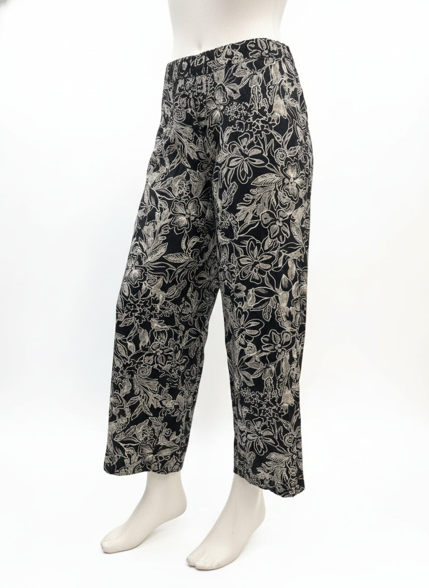 LANE BRYANT · Wide Leg Pants Mid-Rise Soft Linen Blend · 20 · Black/White