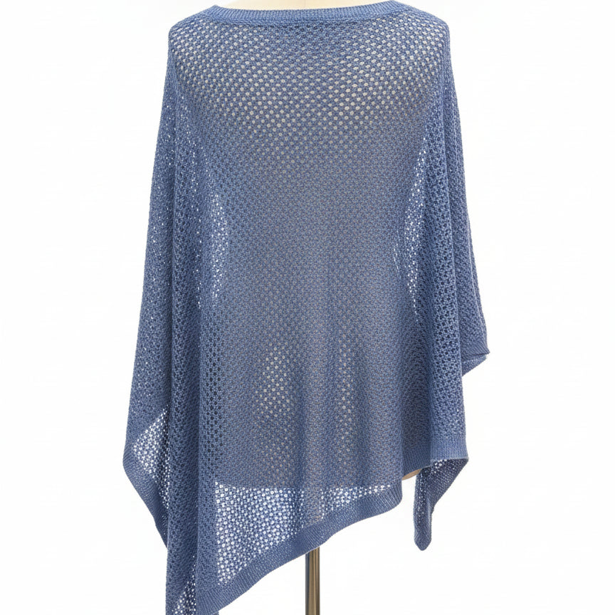 J. Jill · Loose knit poncho · OS · Blue