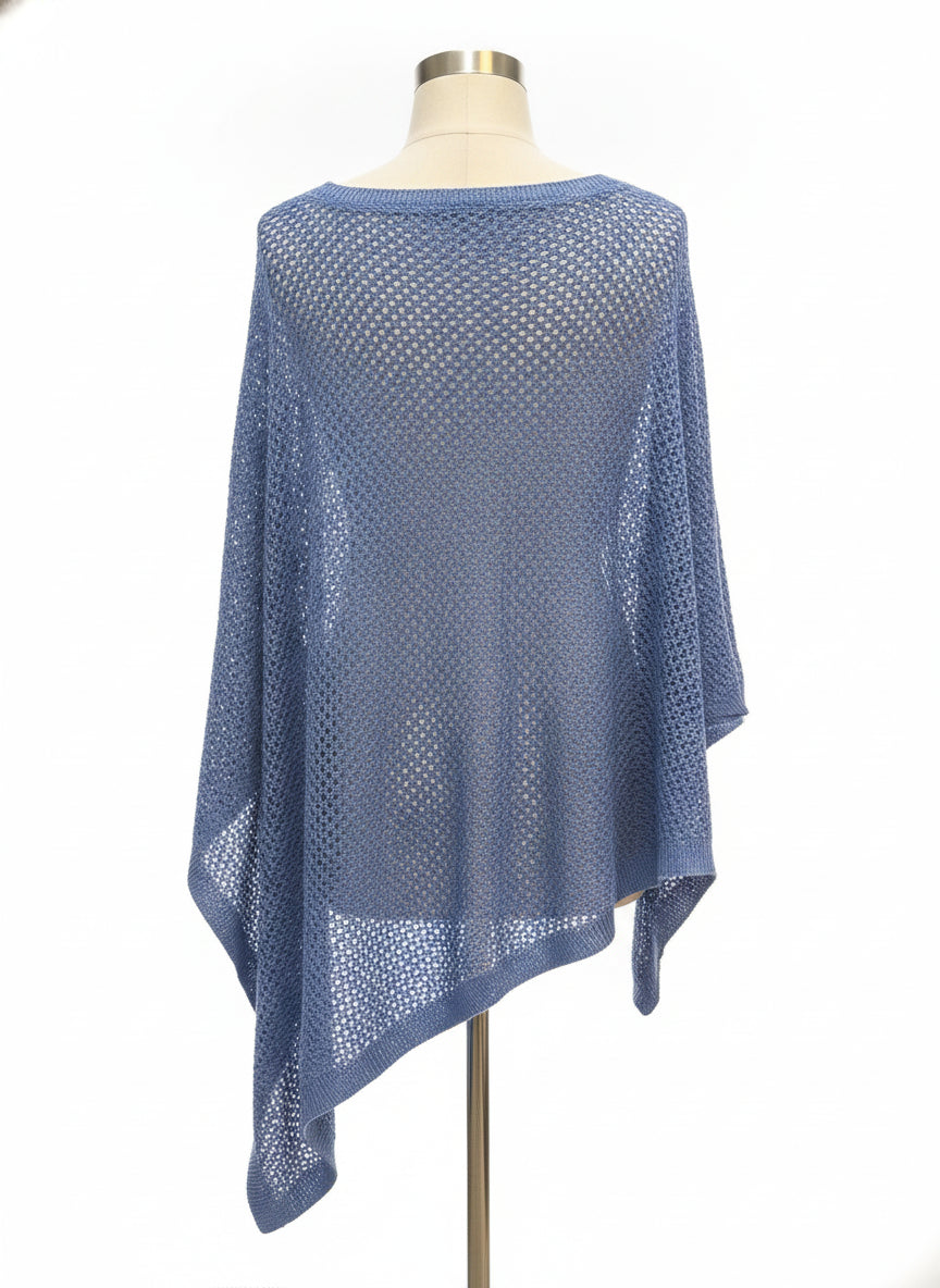 J. Jill · Loose knit poncho · OS · Blue