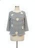 Talbots · Daisy Embroidery 3/4 Sleeve · Small · Navy/White Striped