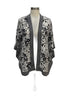 Max Studio · Open Drape Cardigan · 1X · Black and White Floral