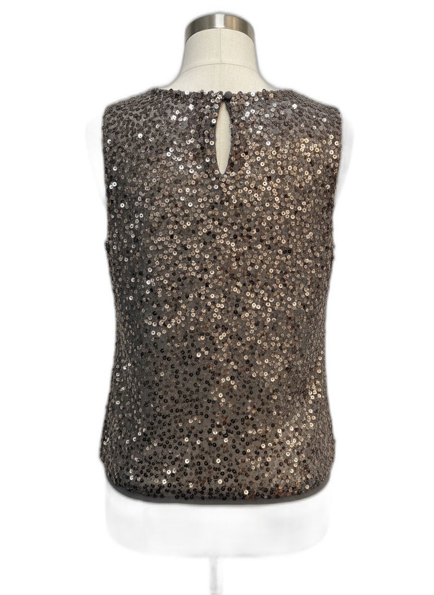 Coldwater Creek · Sleeveless Top with Sequin Detail · XLarge · Gray