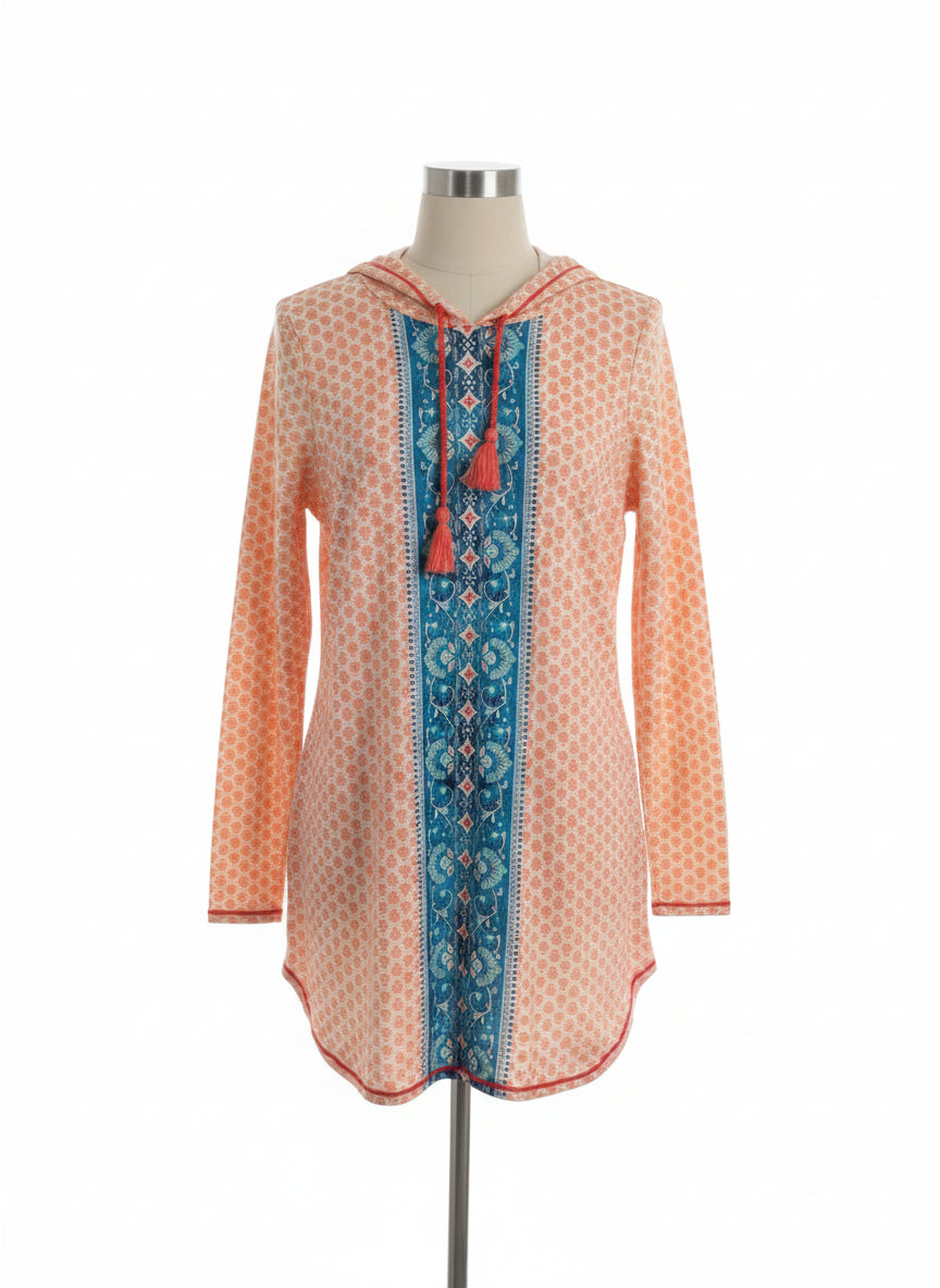 Aqua et Sol · Hooded Swim Cover with Pockets! · Medium · Coral and Teal