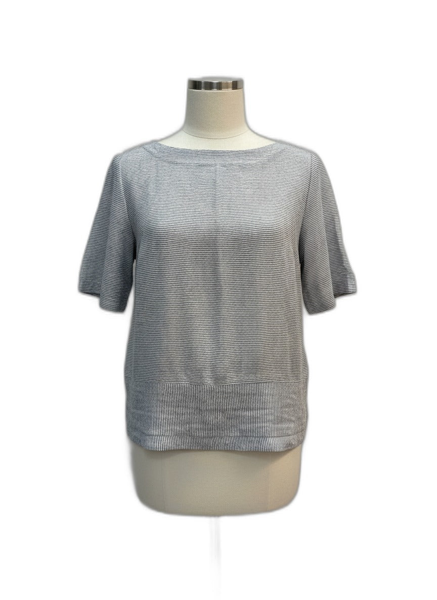 Tahari · Linen Top · Small · WhiteBlk