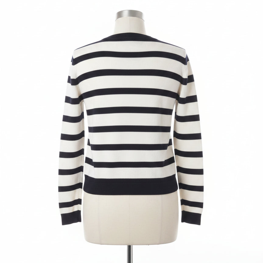 Adrianna Papell · Button Up Cardigan · Small · Navy/White