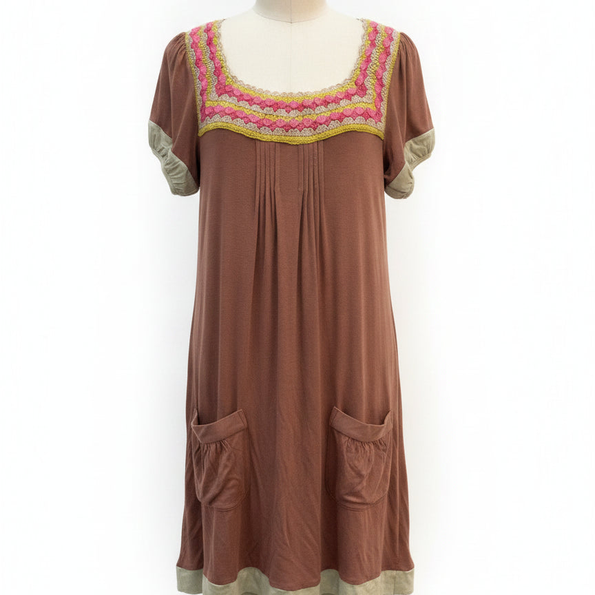 Anthropologie · Blue Tassel · Medium · BrownPink Crochet