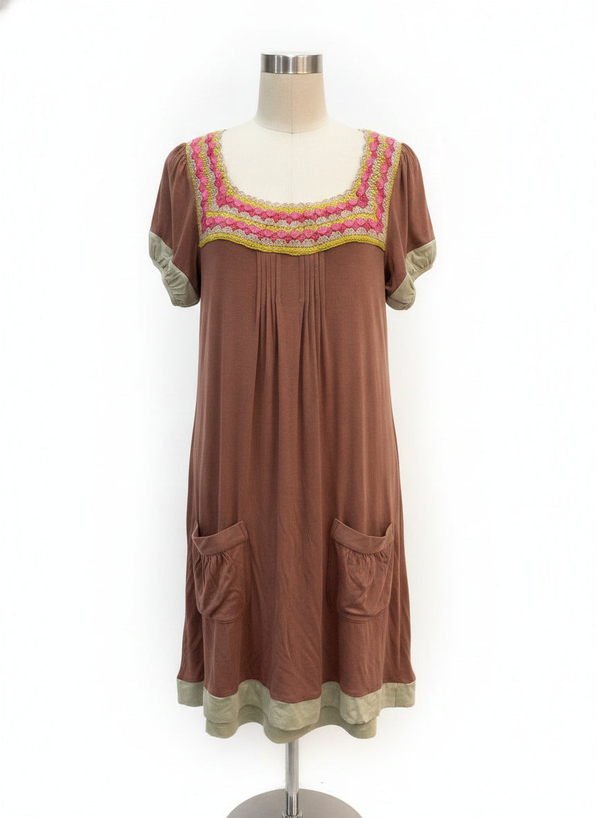 Anthropologie · Blue Tassel · Medium · BrownPink Crochet