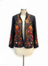 Anu · Embroidered Open Jacket · Large · BlackFloral