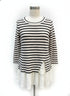 MaEve · Striped Cotton Blend · Large P · CreamBlk