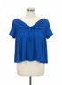 Anthropologie · Blue Tassel Twist Front w/ Ruched Bell Cropped Top · Small · Sapphire