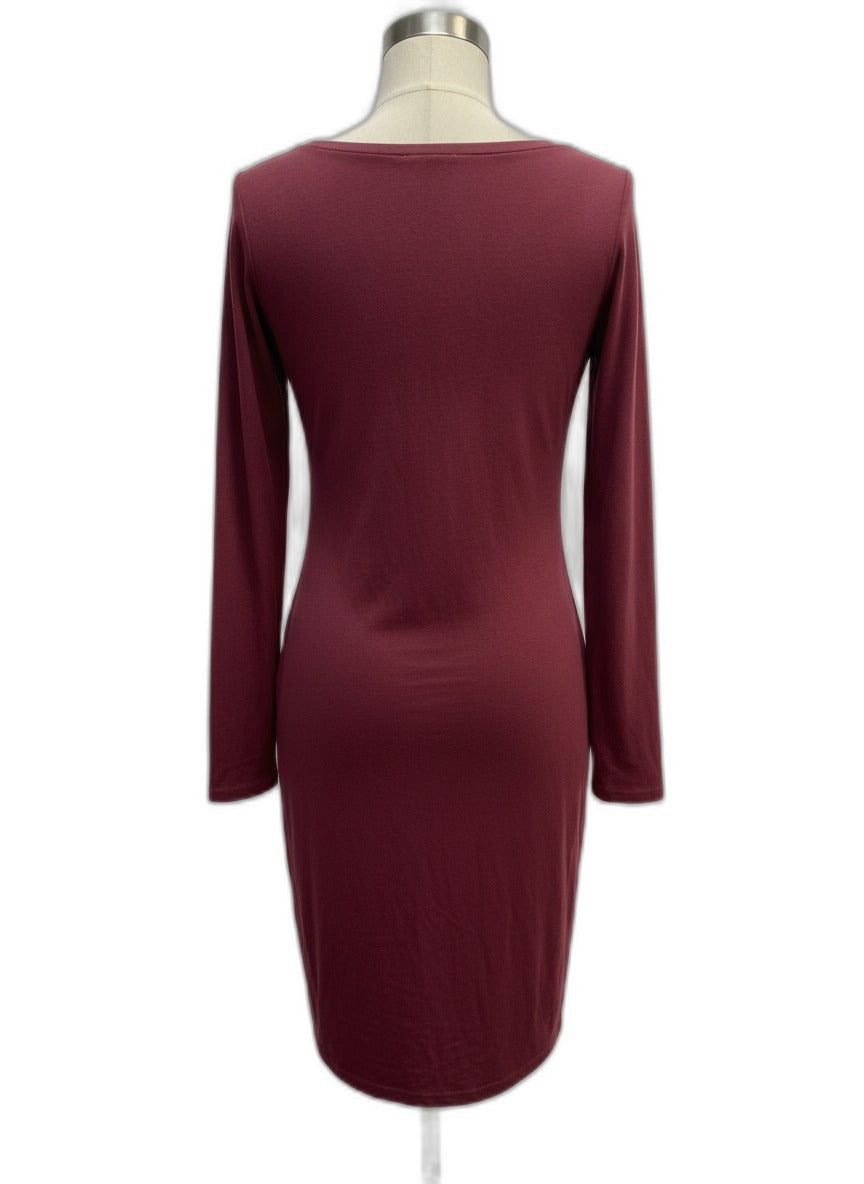 Leith · Lonsleeve Dress · Medium · Merlot