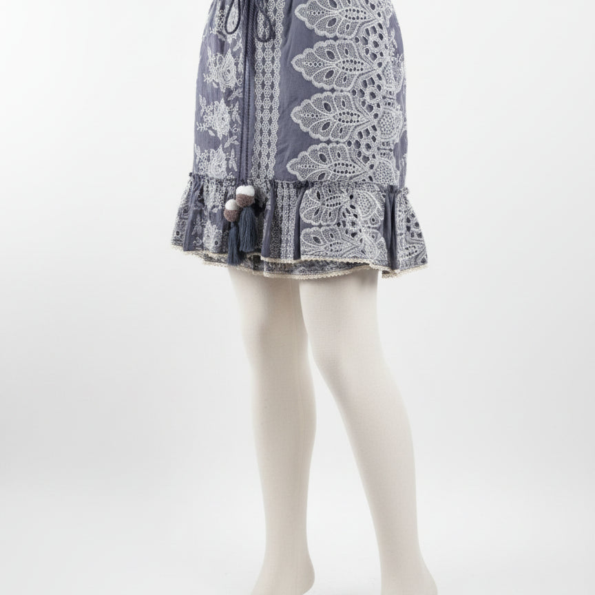 Cino · Embroidered Skirt · XS · OceanWh