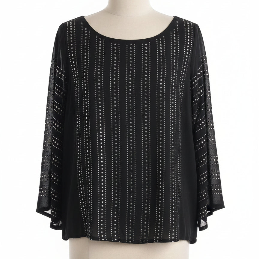 Alfani · Bell Sleeve Top · 16W · Black