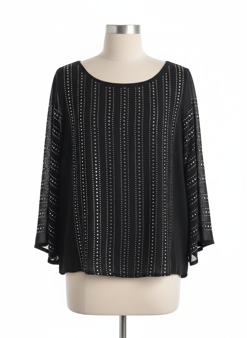 Alfani · Bell Sleeve Top · 16W · Black