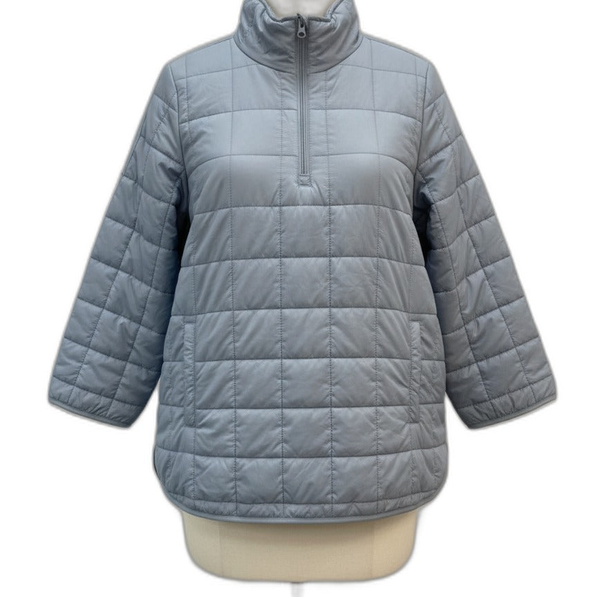 ColdwaterCreek · Quilted Quarter Zip Pullover Jacket · XLarge · Ocean