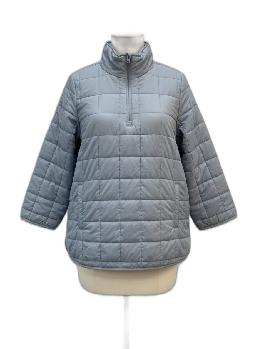 ColdwaterCreek · Quilted Quarter Zip Pullover Jacket · XLarge · Ocean