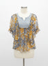 Anthropologie · Blue Tassel Batwing Blouse · Medium · BlueFloral