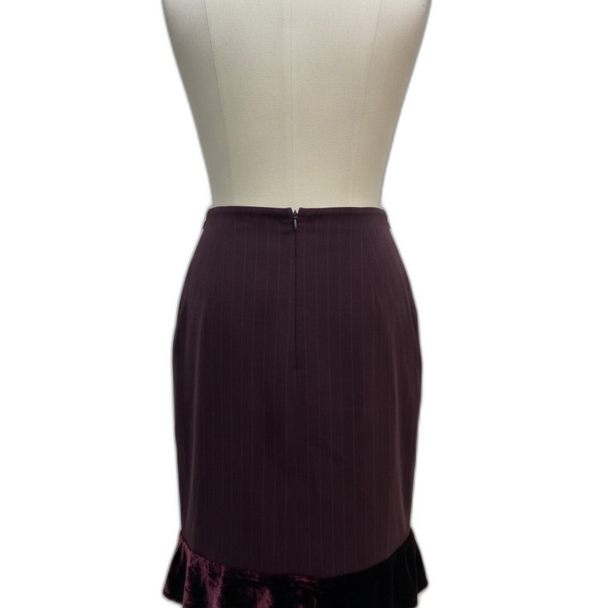Fit and Flare · Jon Skirt Velvet Applique and Trim · 4 · Burgundy