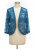SoftSurroundings · Open Drape Cardigan · Medium · Blue Lace