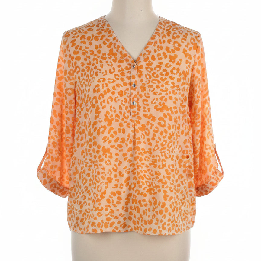 JMCollection · Roll Tab Shirt · XLarge · Orange, White