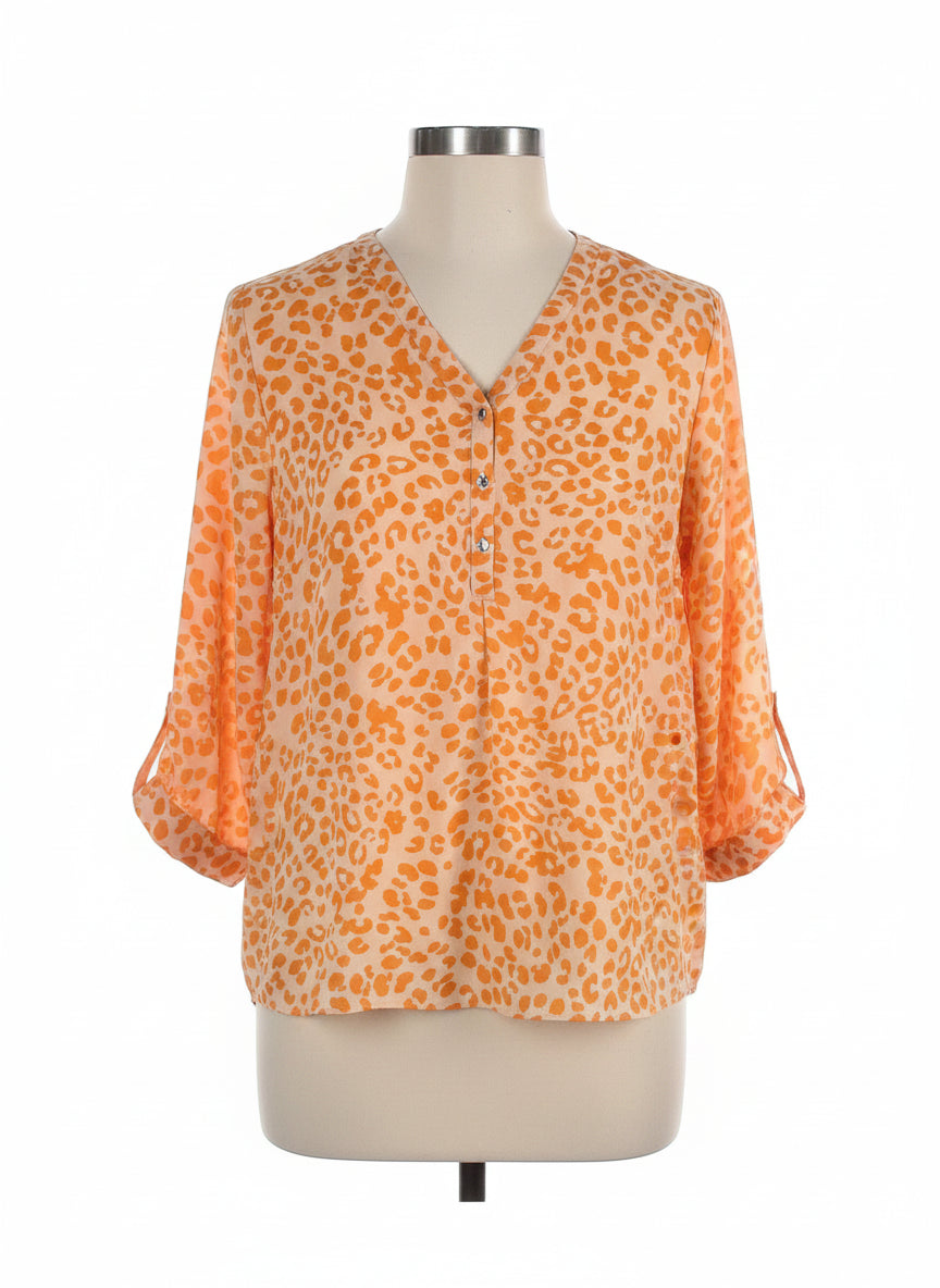 JMCollection · Roll Tab Shirt · XLarge · Orange, White