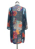 SoftSurroundings · Open Drape Cardigan · Medium · Teal Floral