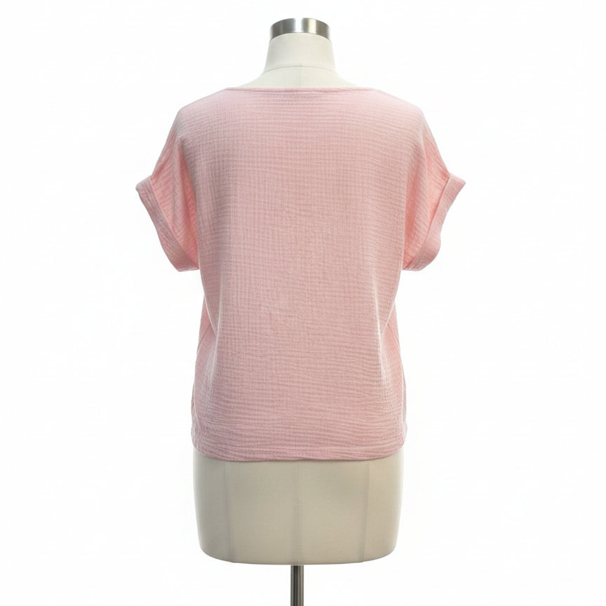 Gloria Vanderbilt · ShortSleeve Top · Medium · LightPink