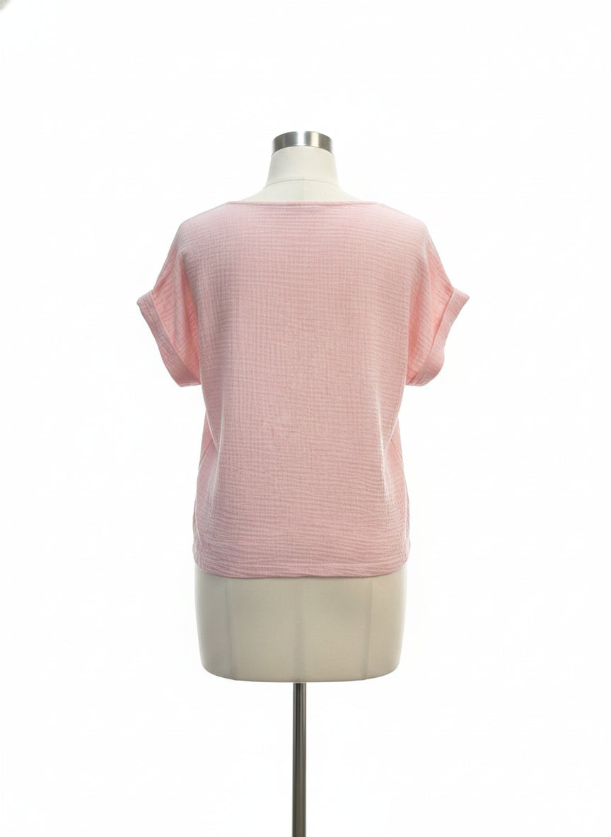Gloria Vanderbilt · ShortSleeve Top · Medium · LightPink