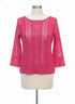 Anthropologie · Blue Tassel Hot Pink Embroidered Lace Top · Small · Hot Pink