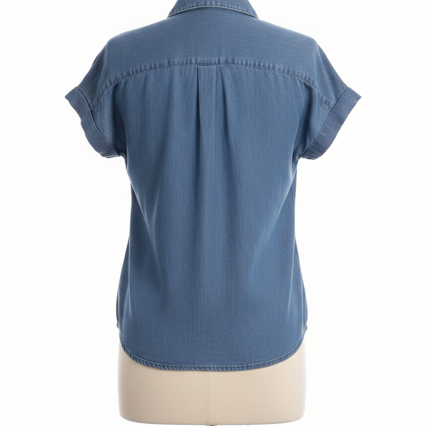 Velvet Heart · Short-Sleeve Shirt · Medium · Chambray