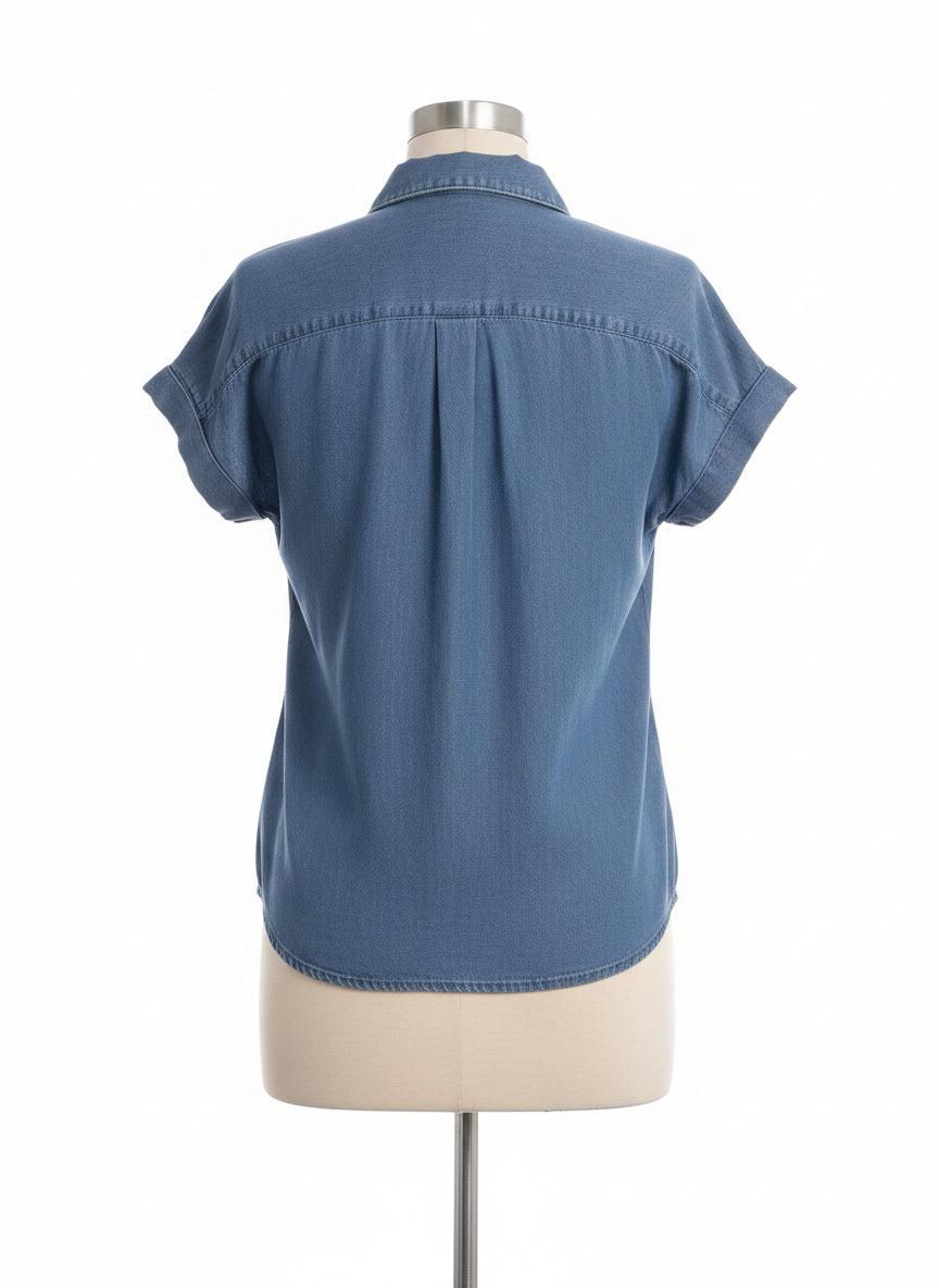 Velvet Heart · Short-Sleeve Shirt · Medium · Chambray