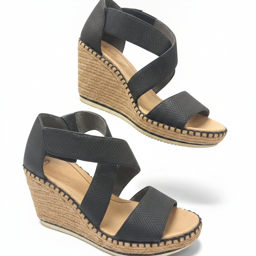 Dr. Scholl's · Vacay wedge · 9 · Black/Tan