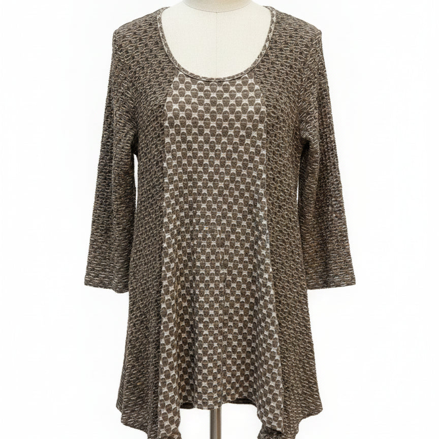 Tianello · Textured Tunic Top · Small · OliveSage