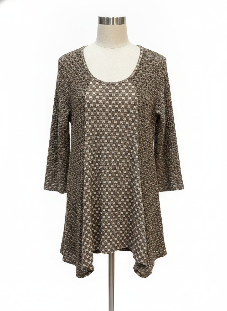 Tianello · Textured Tunic Top · Small · OliveSage