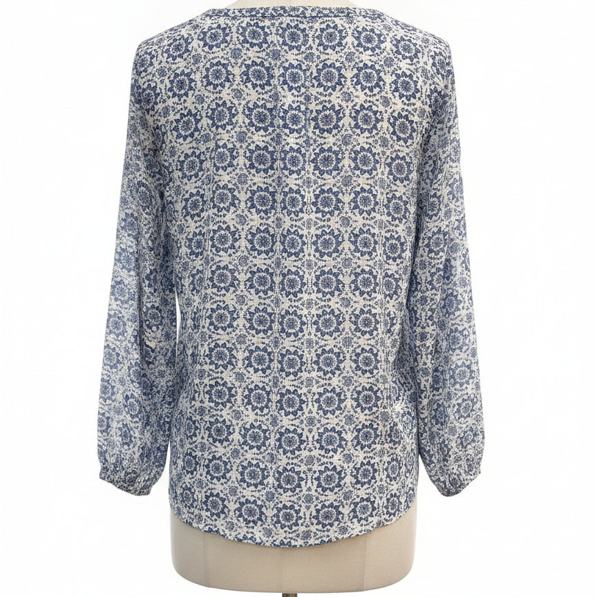 Tahari · Blouse · 1X · White and Blue