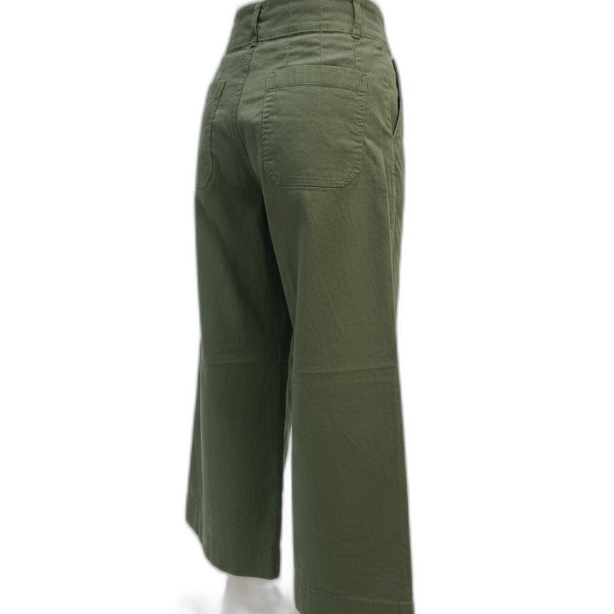 Maeve · The Colette Cotton Blend Pants · 6 · Green