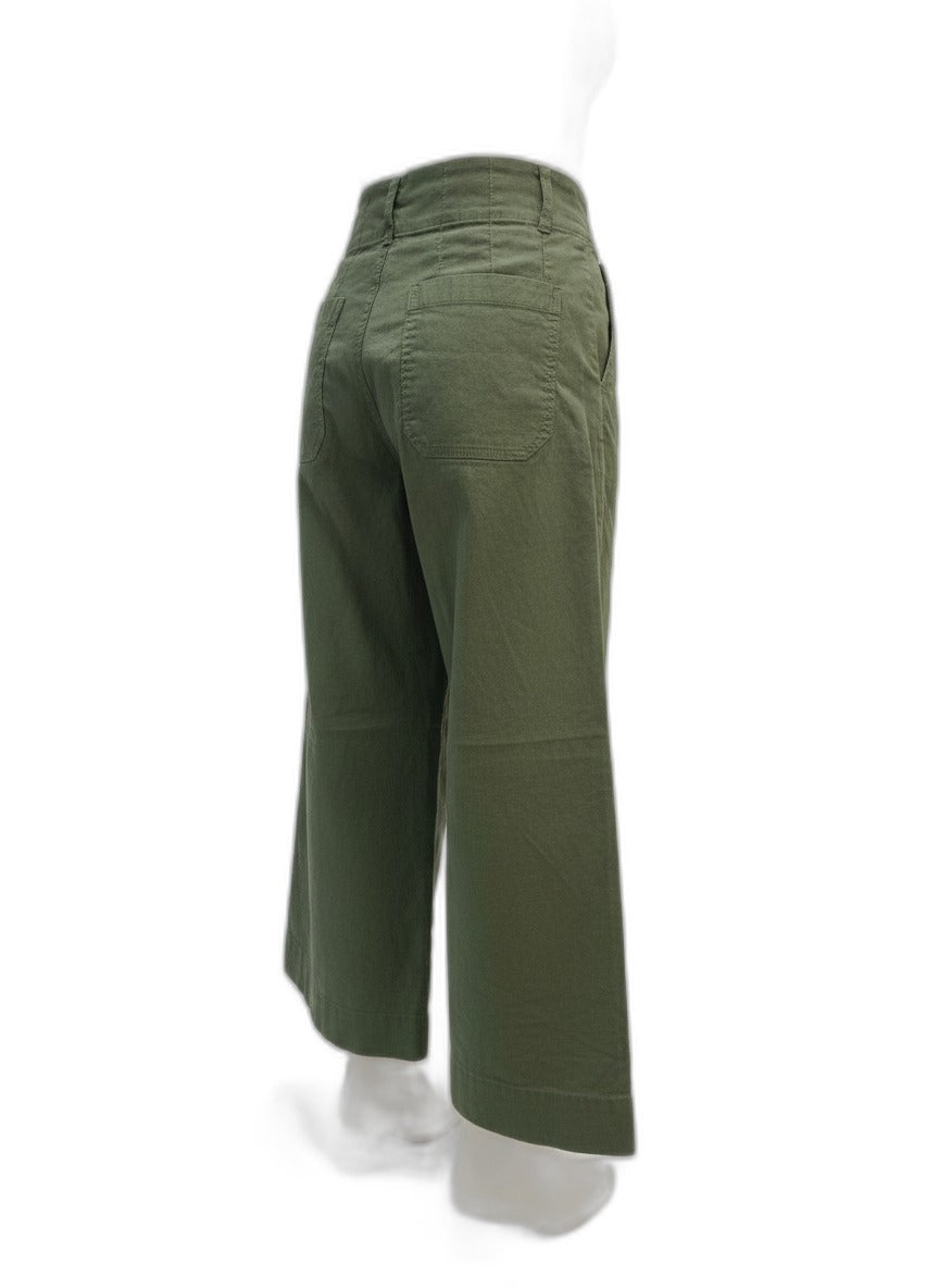 Maeve · The Colette Cotton Blend Pants · 6 · Green